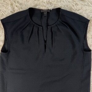J.Crew Sleeveless Textured V Neck Top Black Size 0 Dressy Workwear Classic Chic